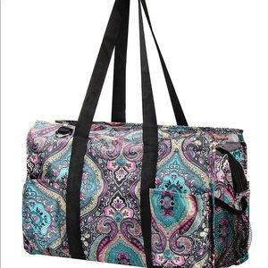 Blue /pink paisley tote